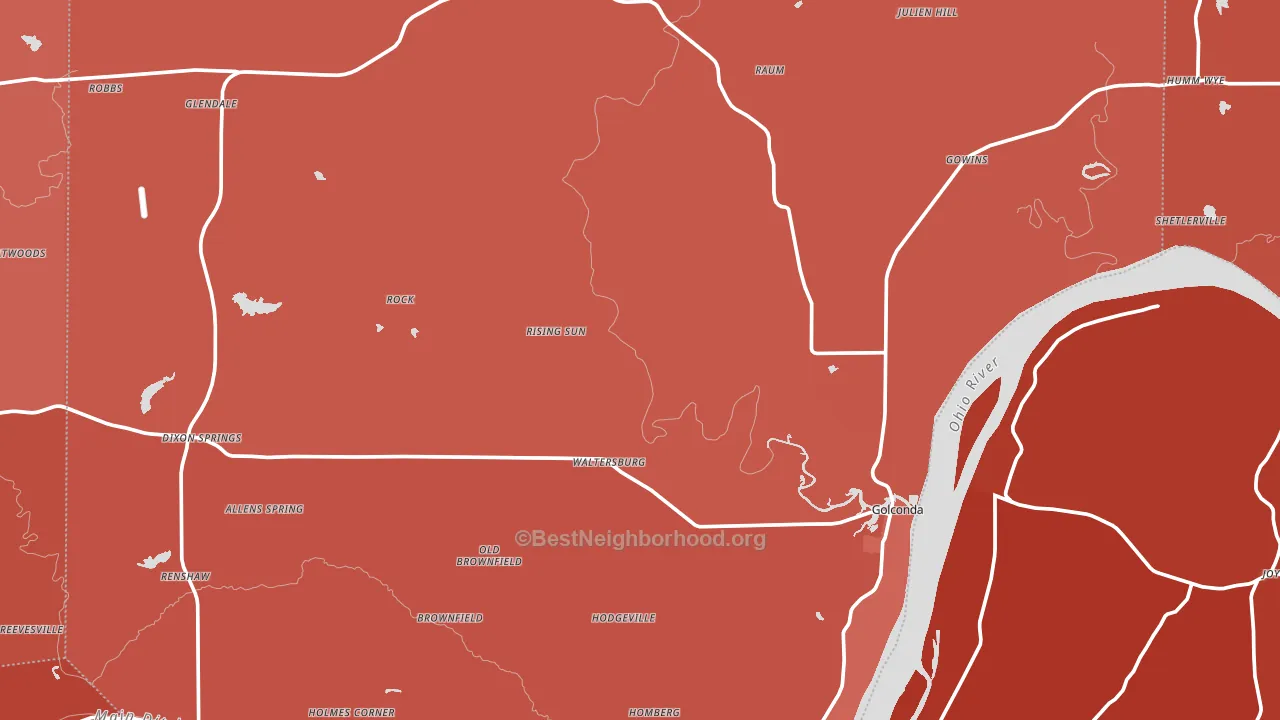 Pope County, IL block-group political-lean map