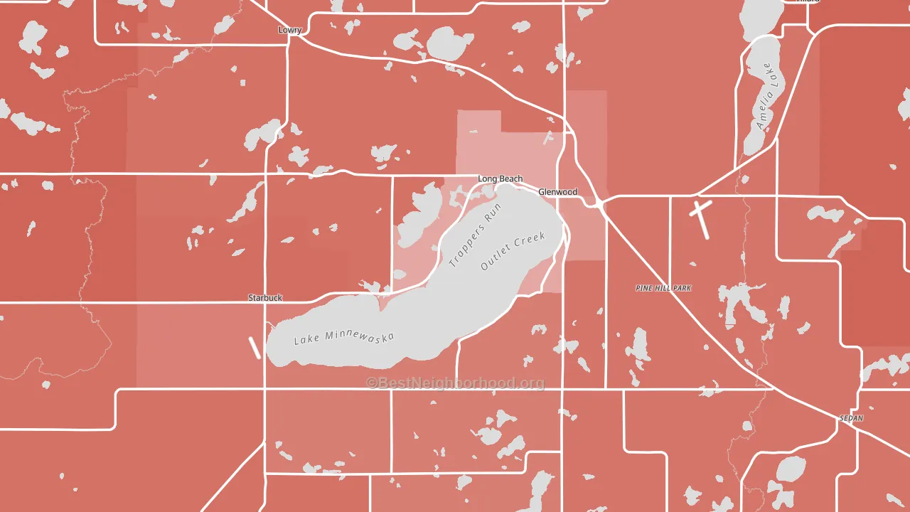 Pope County, MN block-group political-lean map