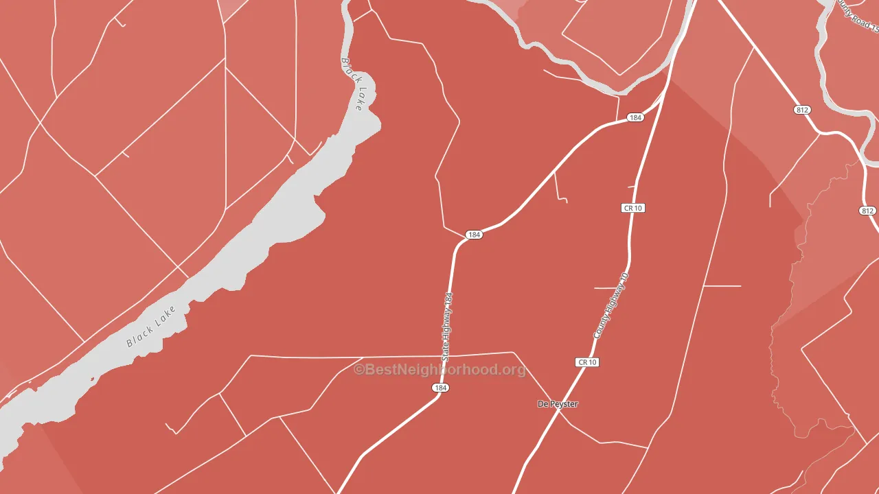 Pope Mills, NY block-group political-lean map