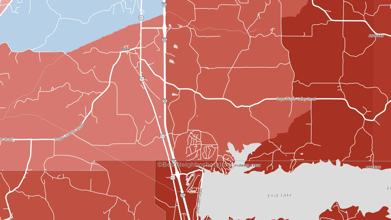 Pope, MS block-group political-lean map