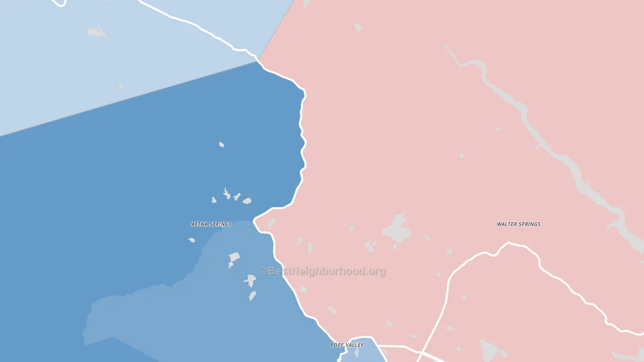Pope Valley, CA block-group political-lean map