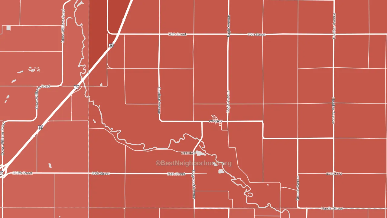 Popejoy, IA block-group political-lean map