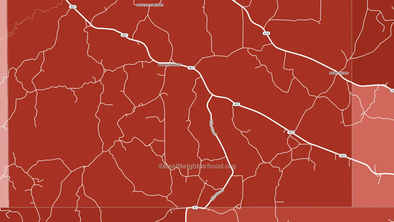 Poplar Creek, MS block-group political-lean map
