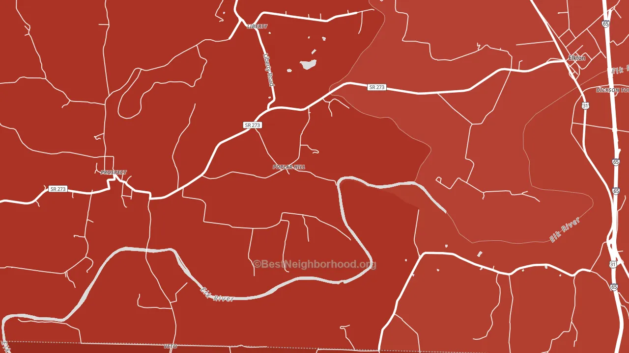 Poplar Hill, TN block-group political-lean map