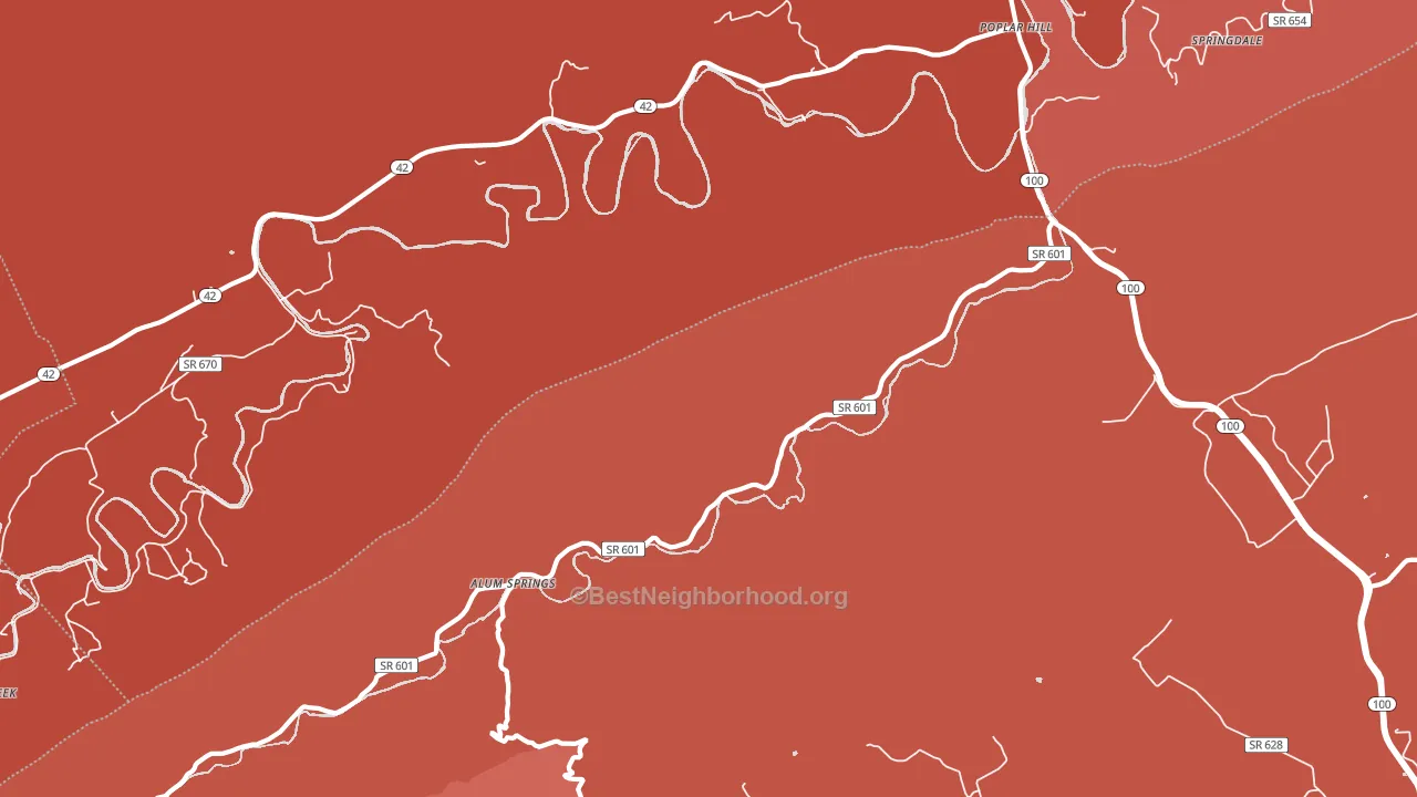 Poplar Hill, VA block-group political-lean map