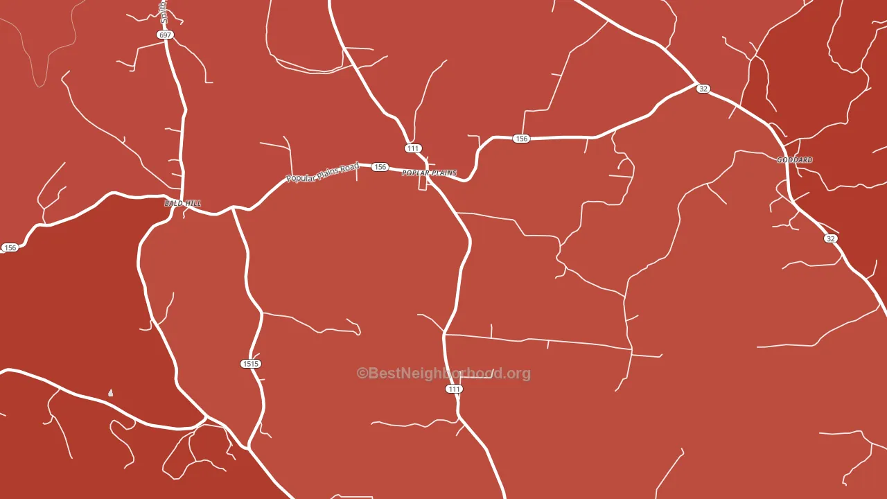 Poplar Plains, KY block-group political-lean map