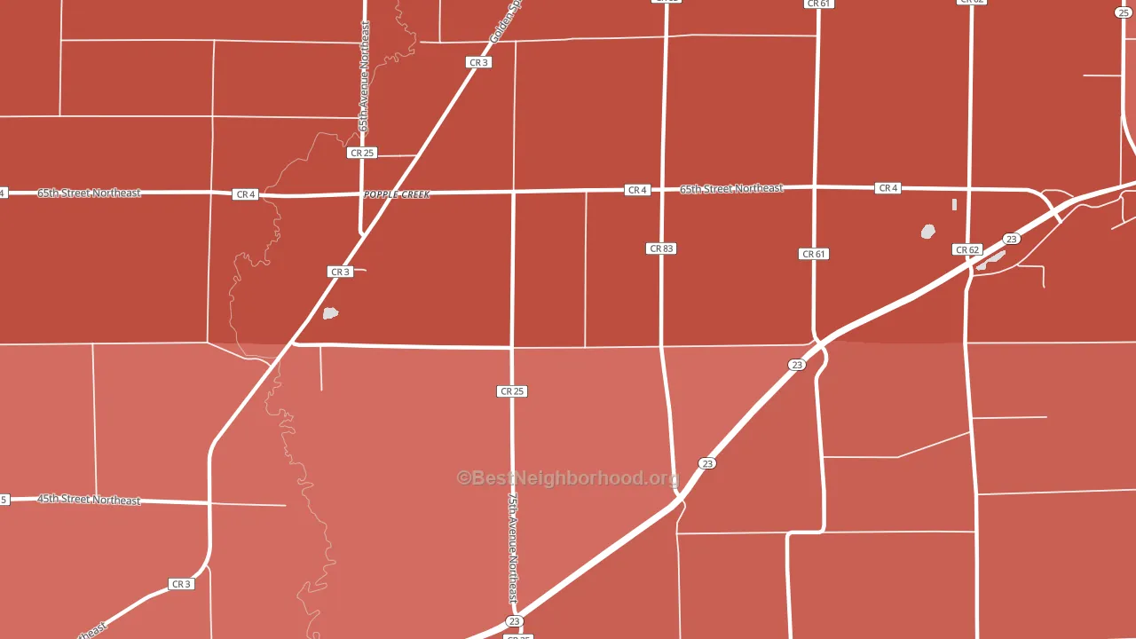 Popple Creek, MN block-group political-lean map
