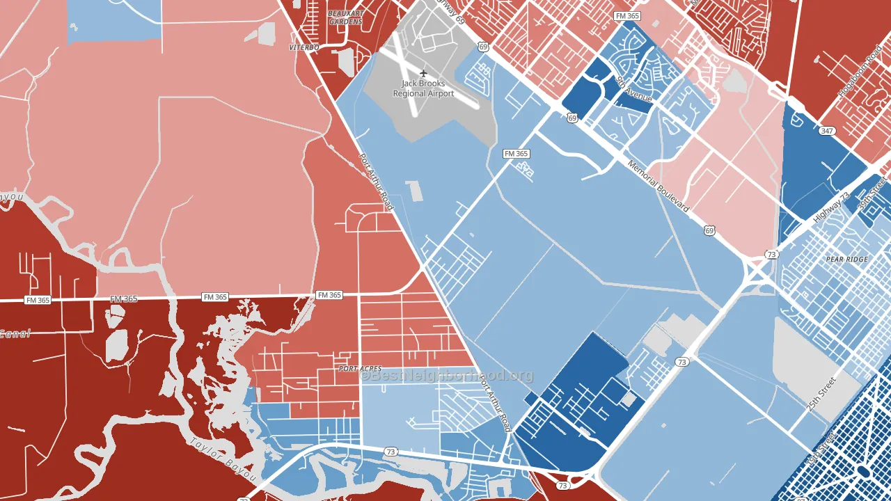 Port Acres, TX block-group political-lean map