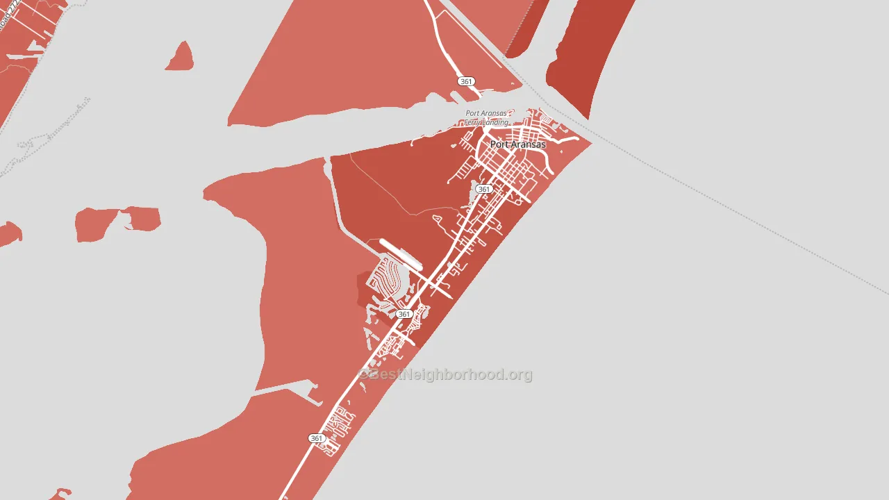 Port Aransas, TX block-group political-lean map