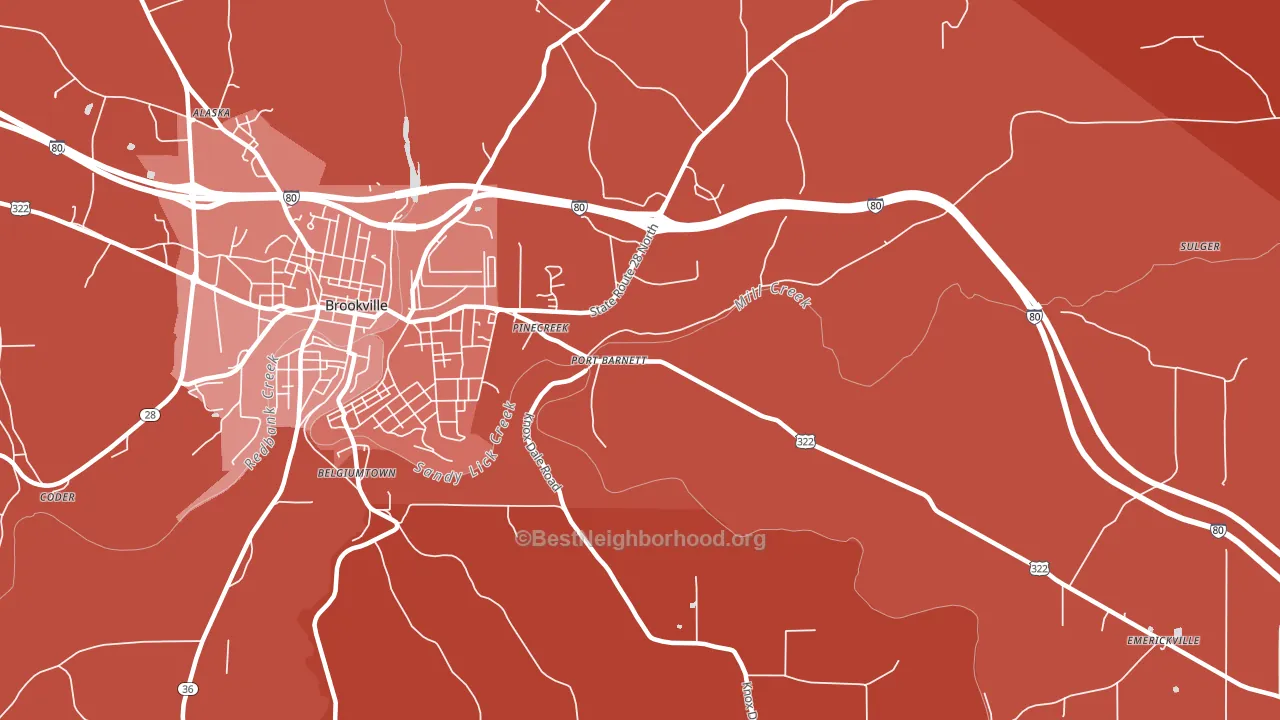 Port Barnett, PA block-group political-lean map