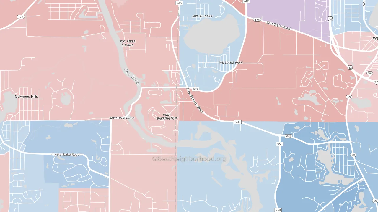 Port Barrington, IL block-group political-lean map