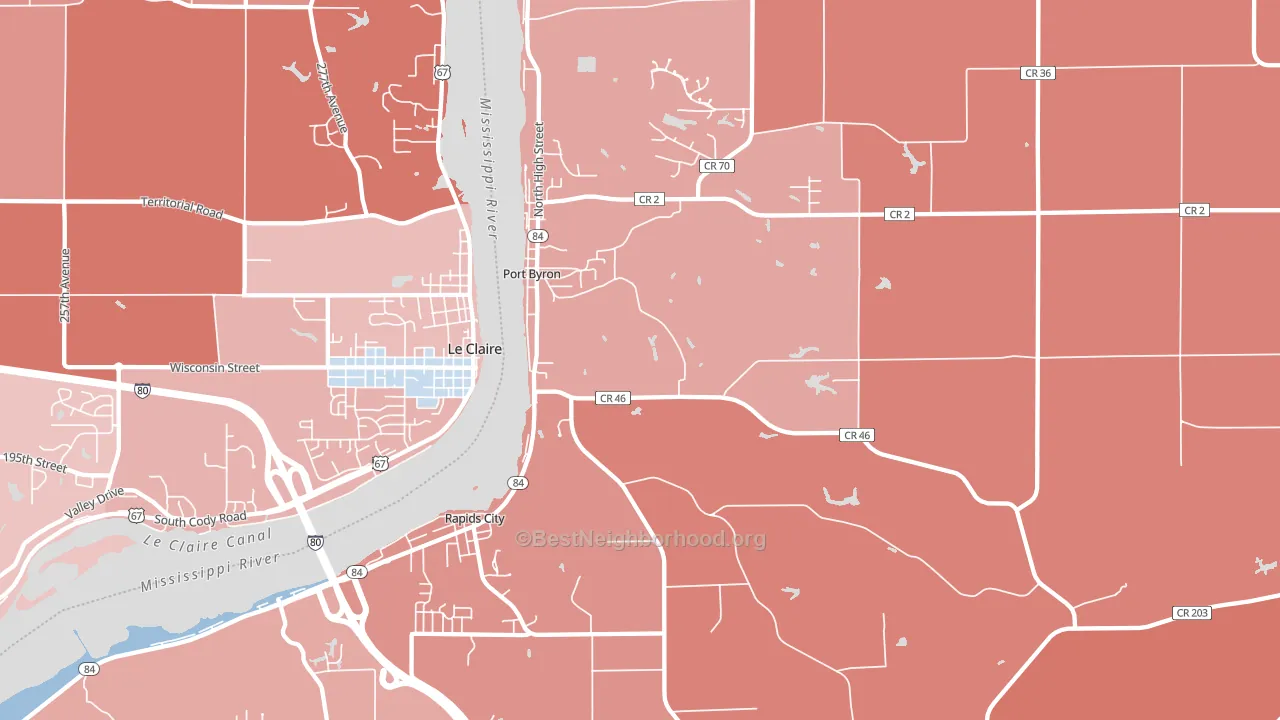 Port Byron, IL block-group political-lean map
