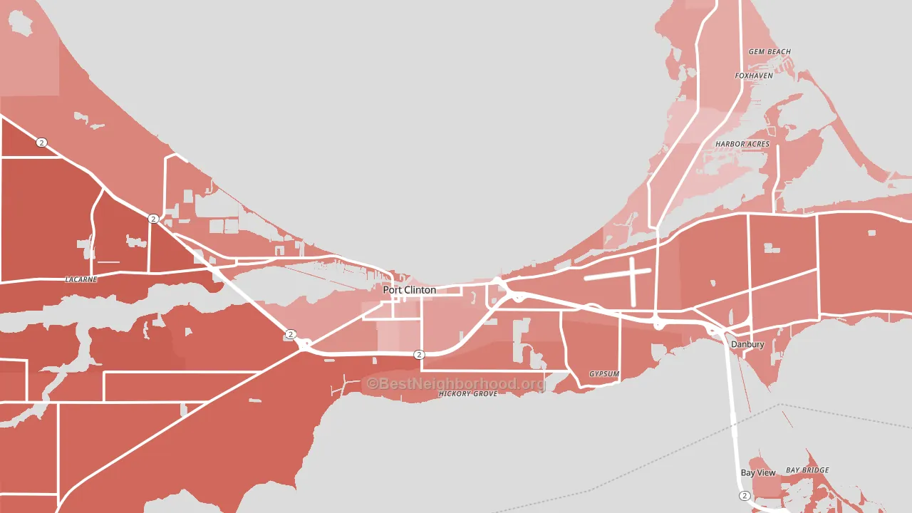 Port Clinton, OH block-group political-lean map