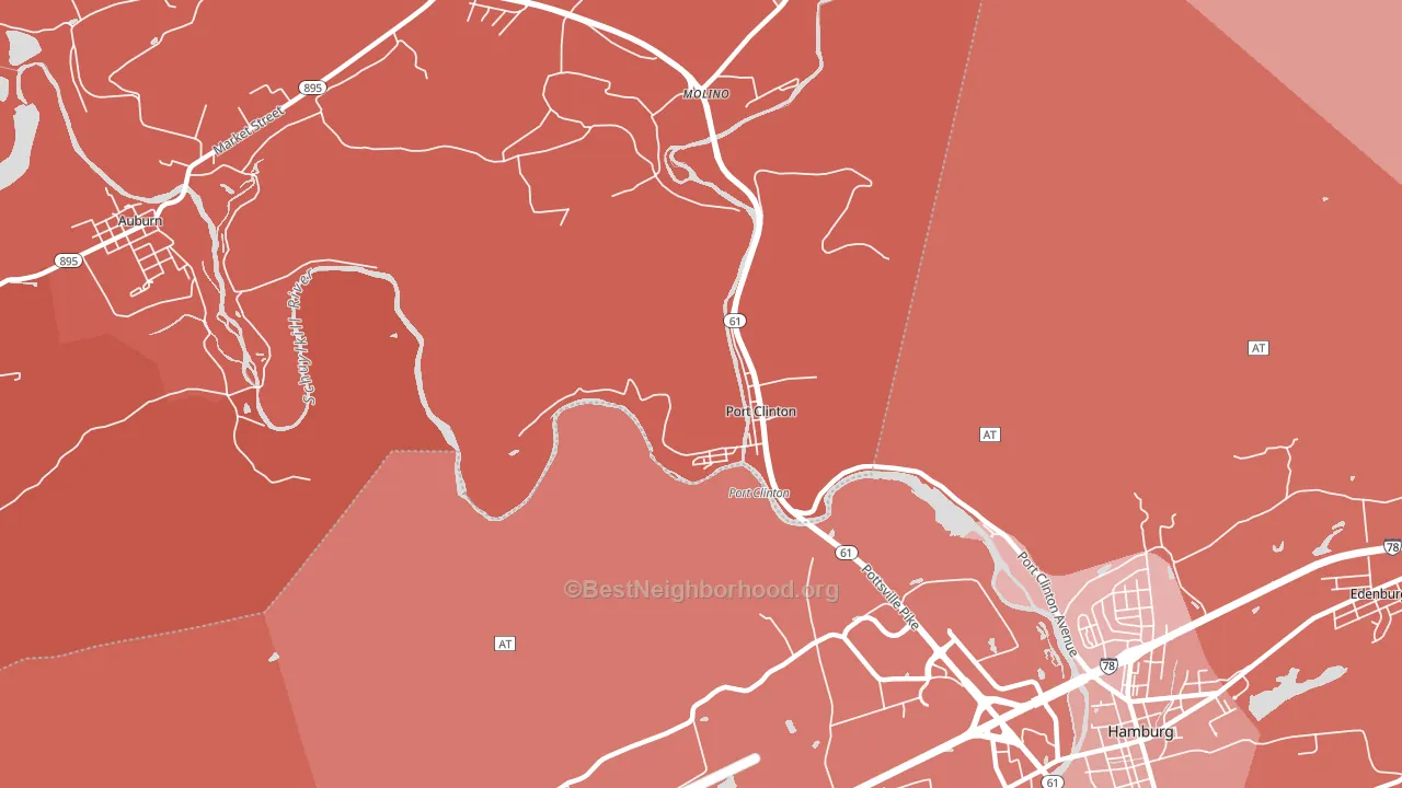 Port Clinton, PA block-group political-lean map