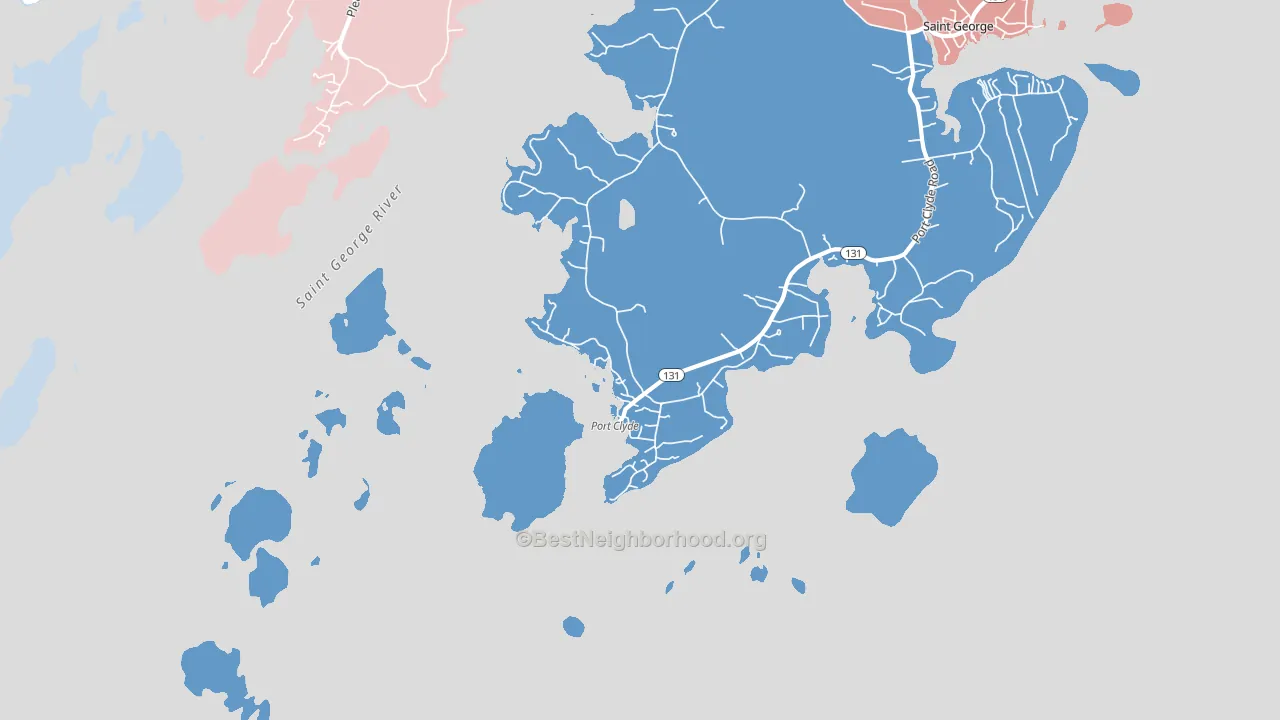 Port Clyde, ME block-group political-lean map