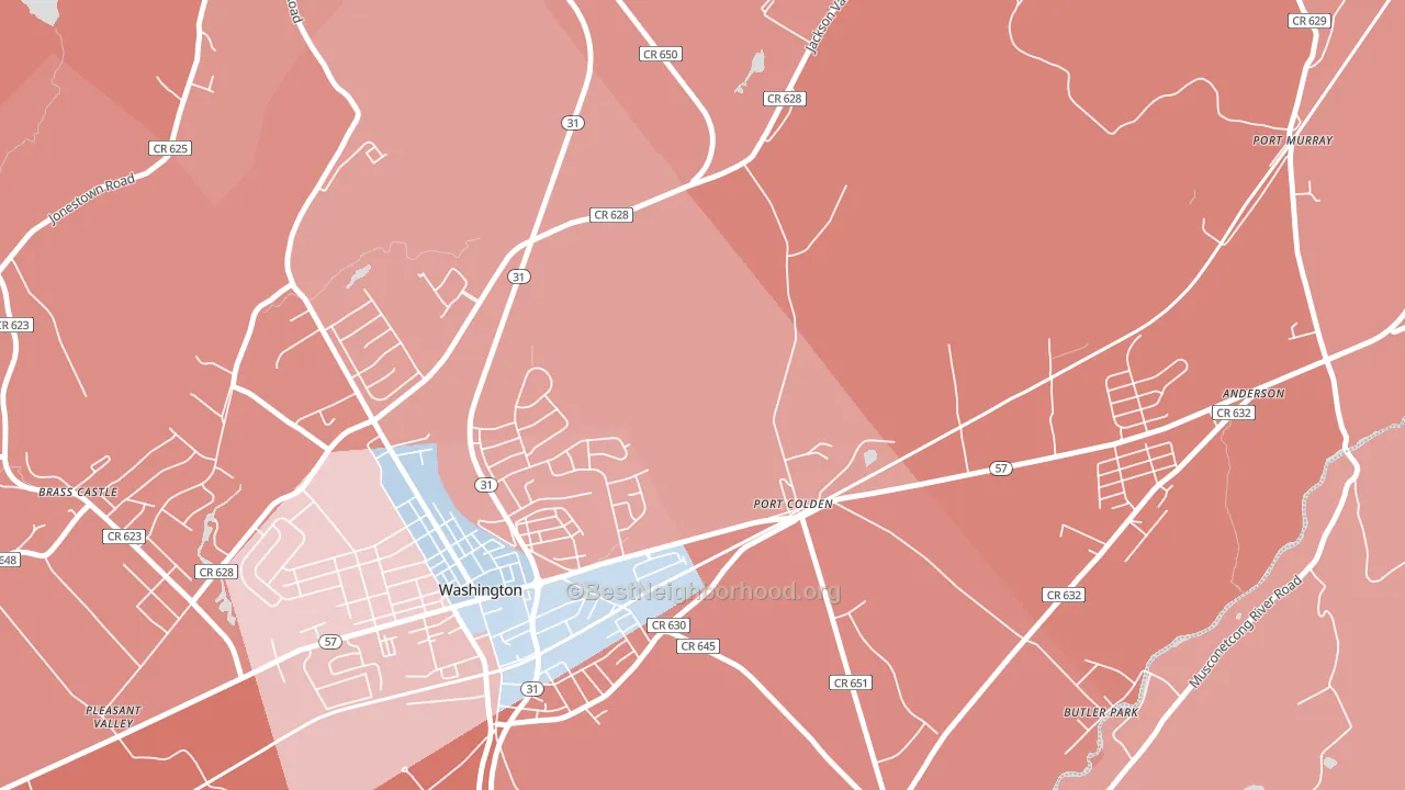 Port Colden, NJ block-group political-lean map