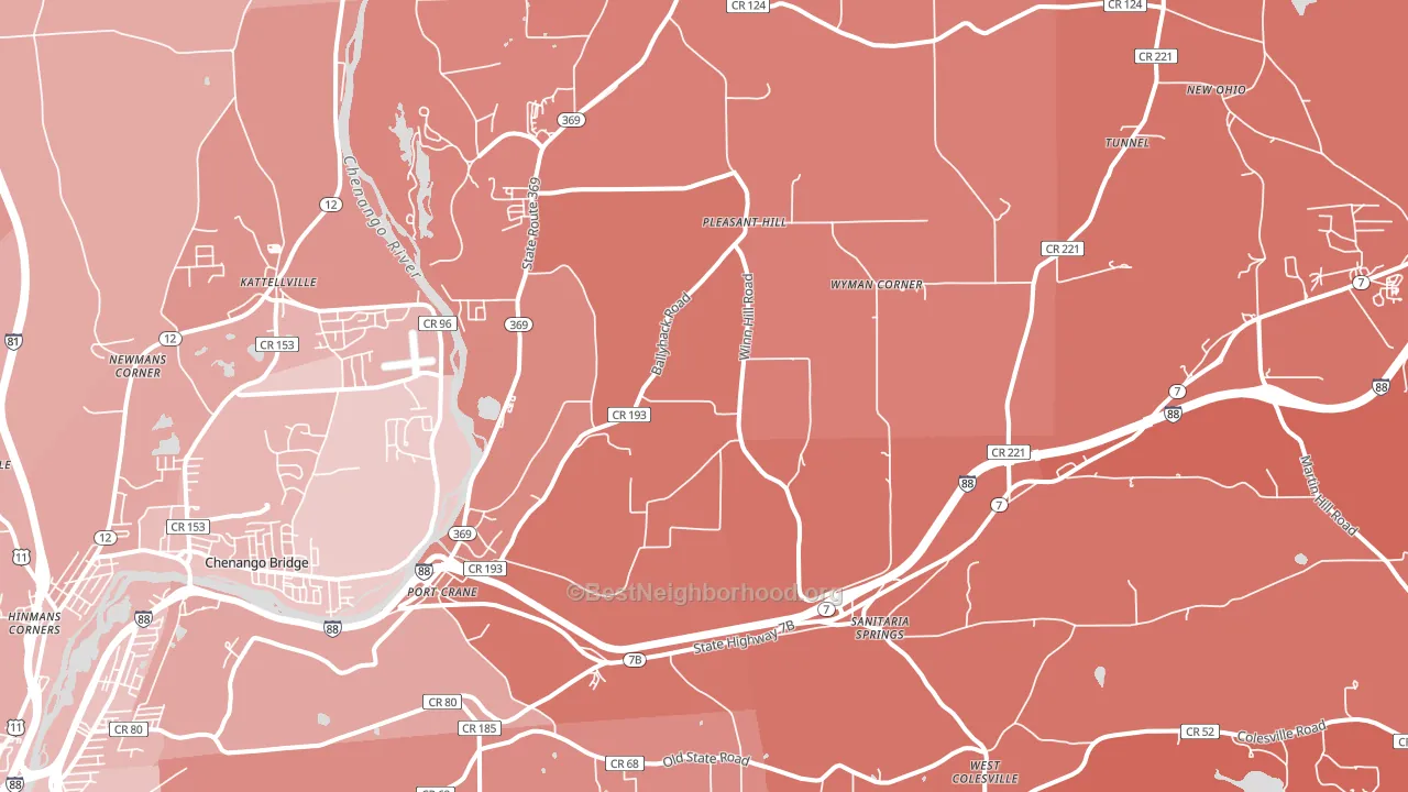 Port Crane, NY block-group political-lean map