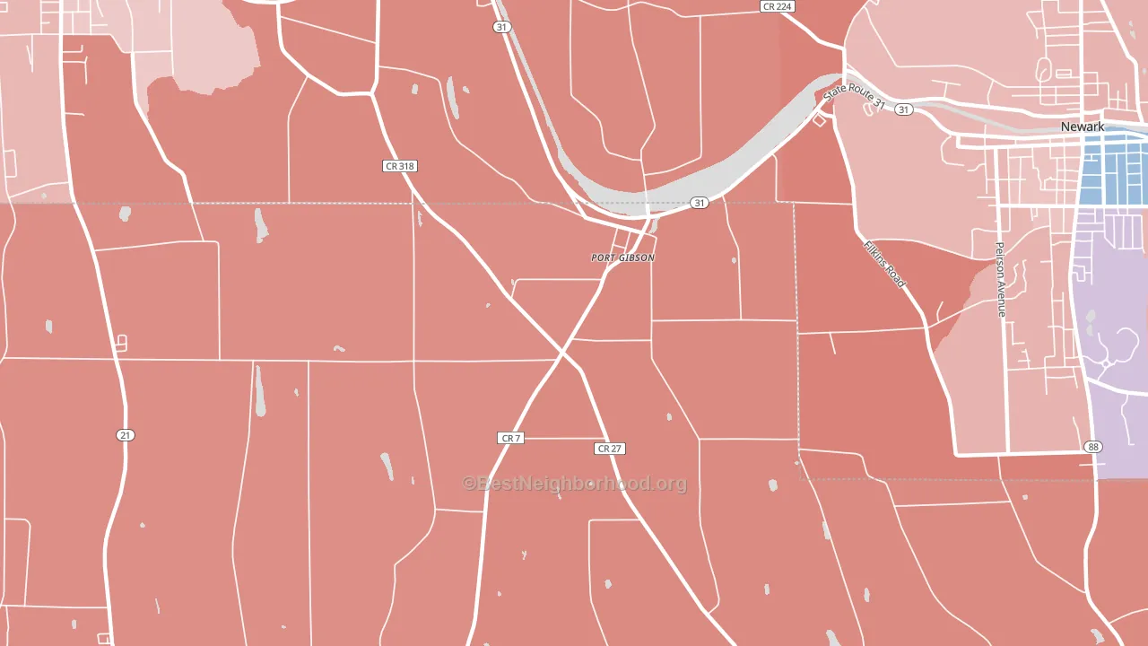 Port Gibson, NY block-group political-lean map