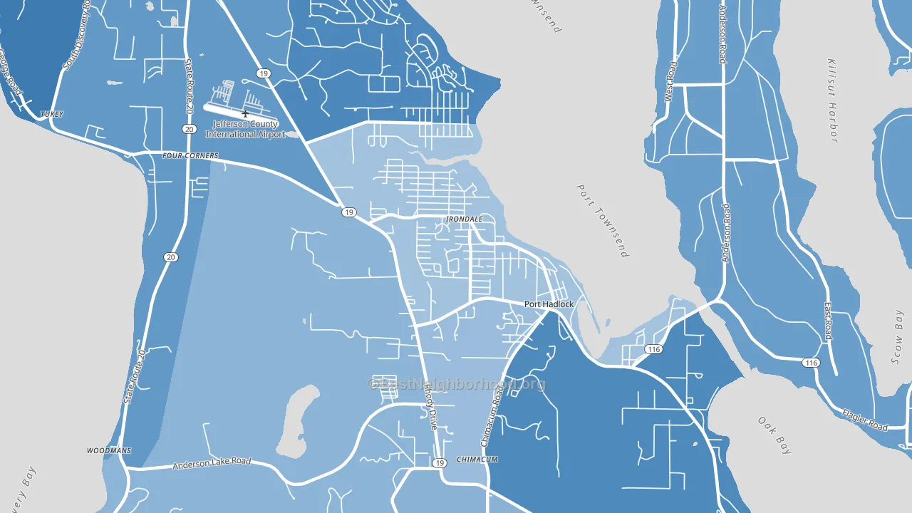Port Hadlock-Irondale, WA block-group political-lean map