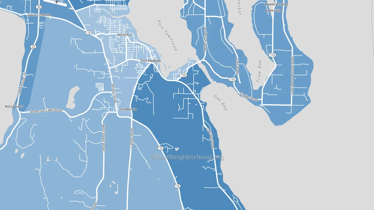 Port Hadlock, WA block-group political-lean map