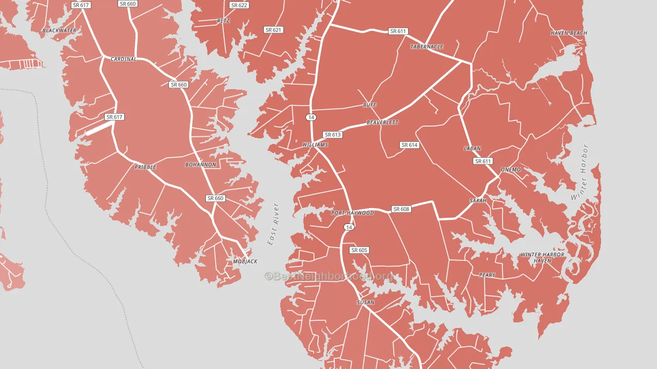 Port Haywood, VA block-group political-lean map