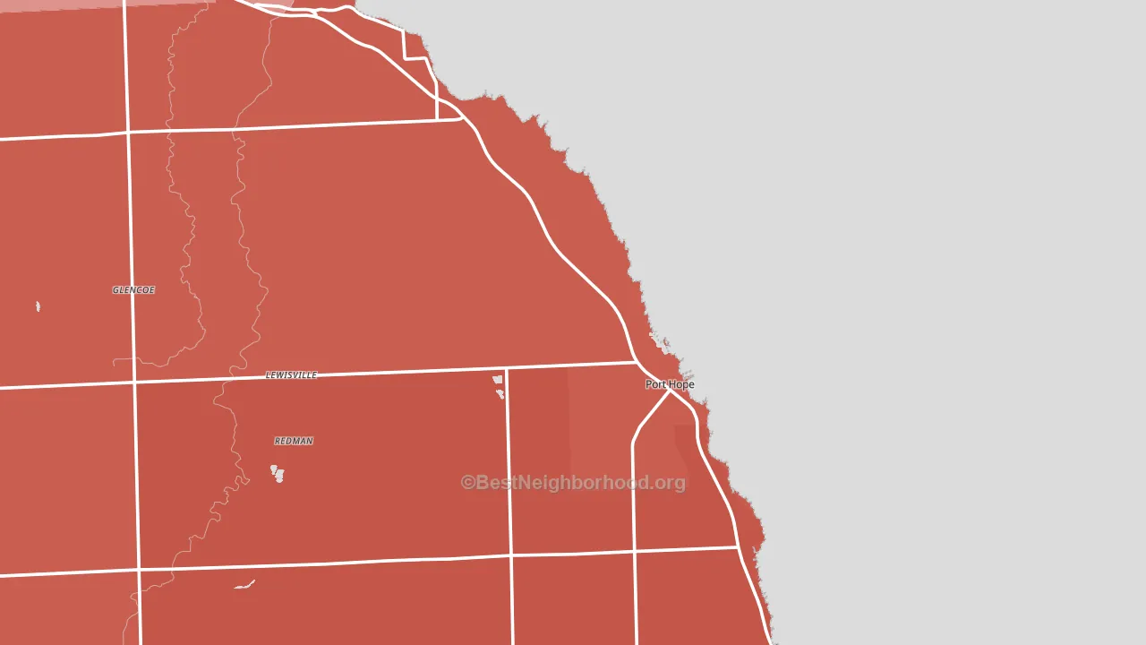Port Hope, MI block-group political-lean map