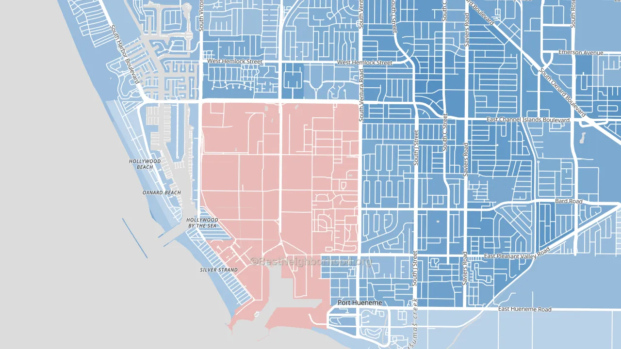 Port Hueneme Cbc Base, CA block-group political-lean map