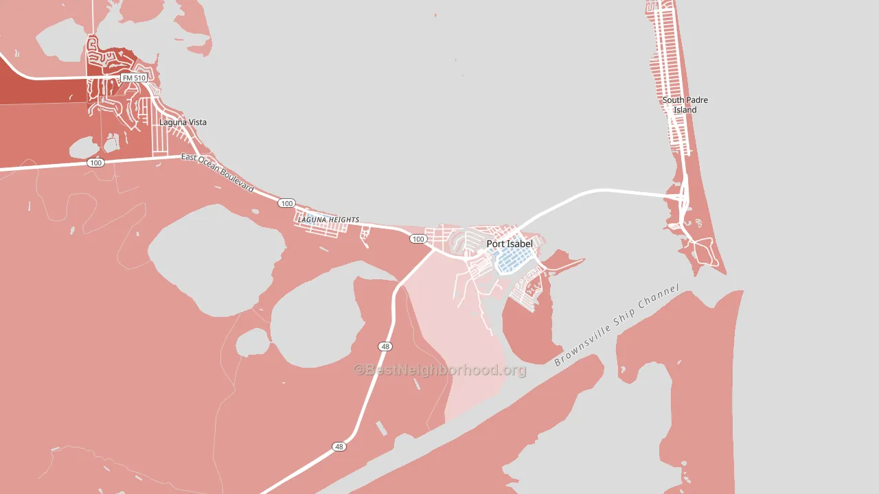 Port Isabel, TX block-group political-lean map