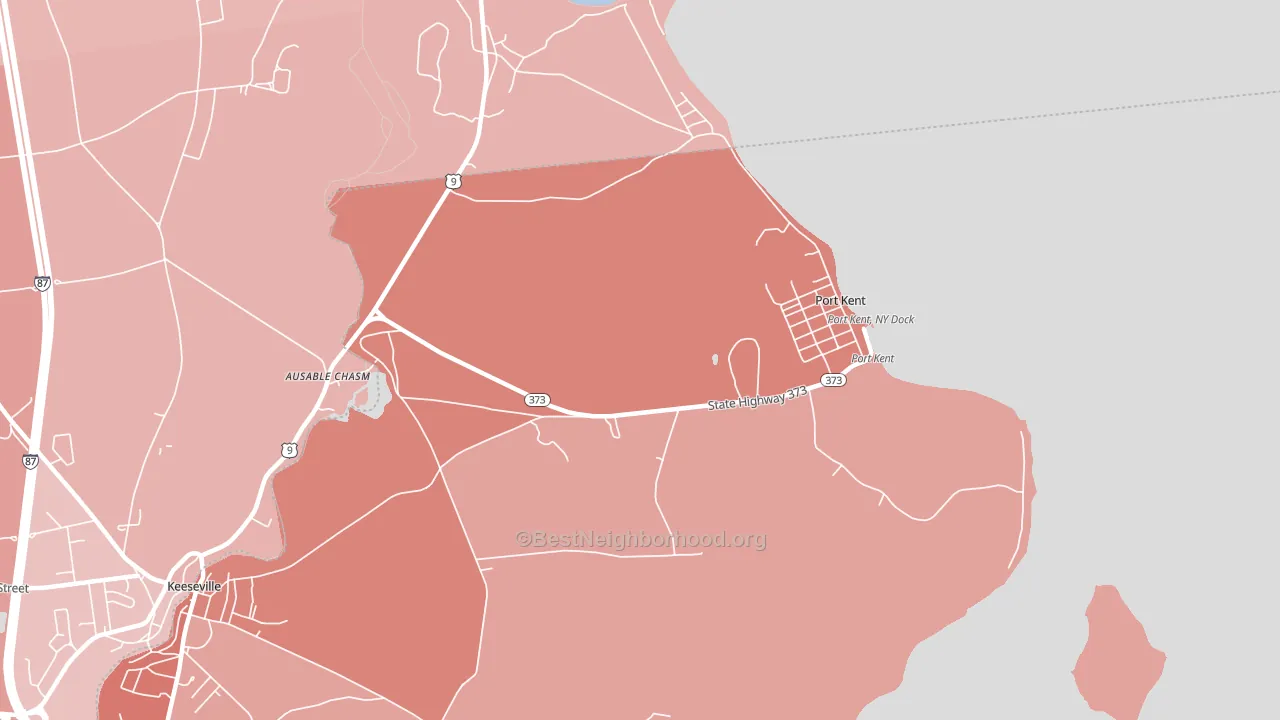 Port Kent, NY block-group political-lean map