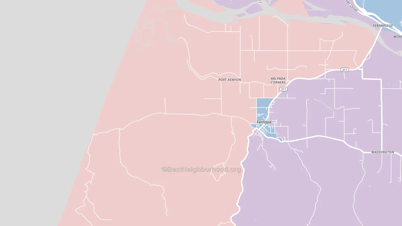 Port Kenyon, CA block-group political-lean map