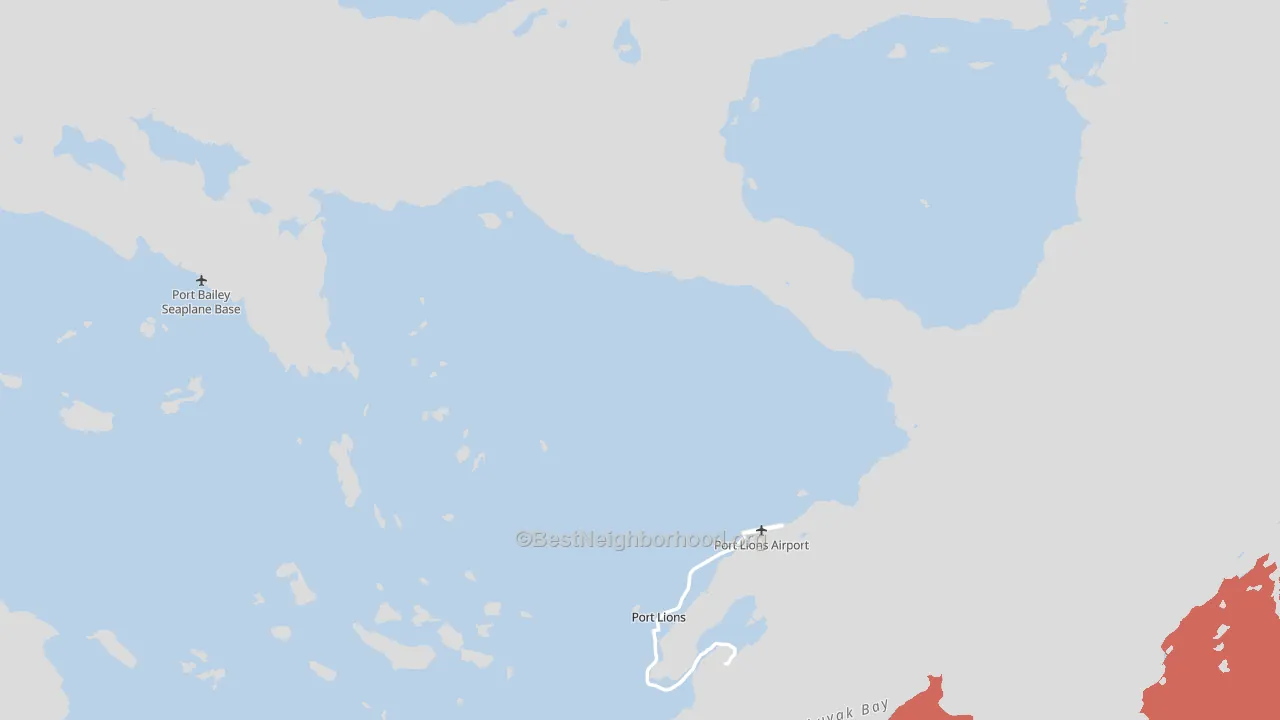 Port Lions, AK block-group political-lean map