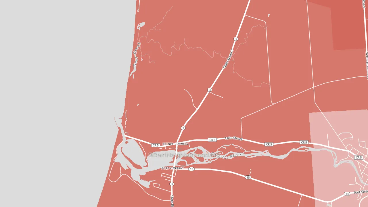 Port Ontario, NY block-group political-lean map