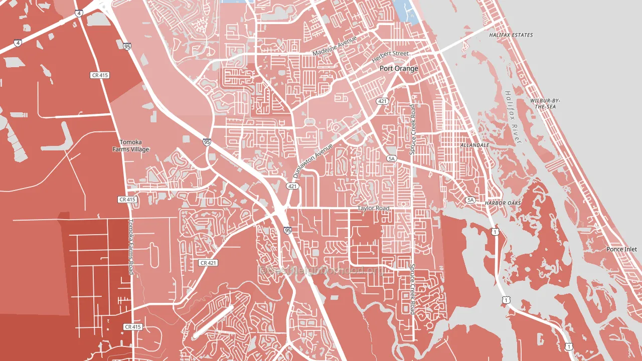 Port Orange, FL block-group political-lean map