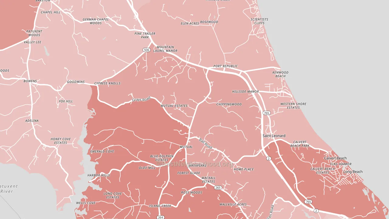 Port Republic, MD block-group political-lean map