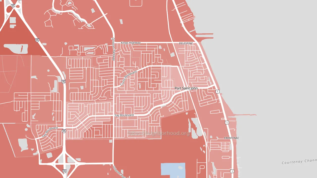Port St. John, FL block-group political-lean map