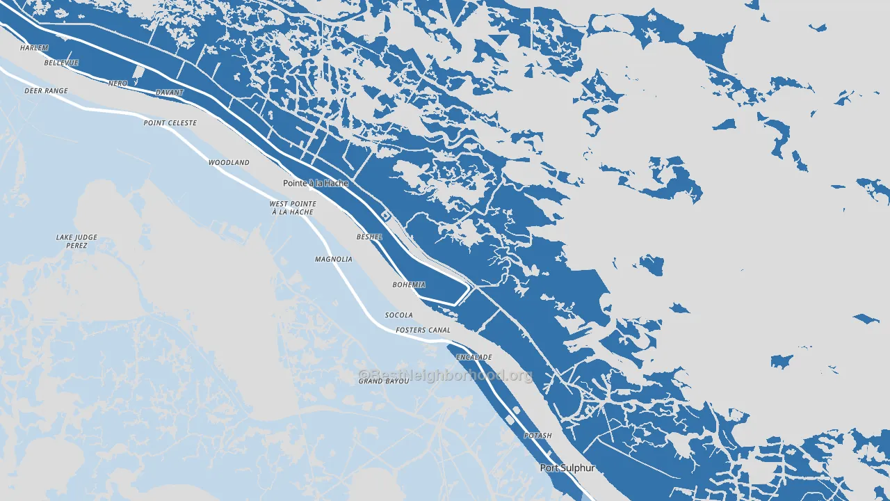 Port Sulphur, LA block-group political-lean map
