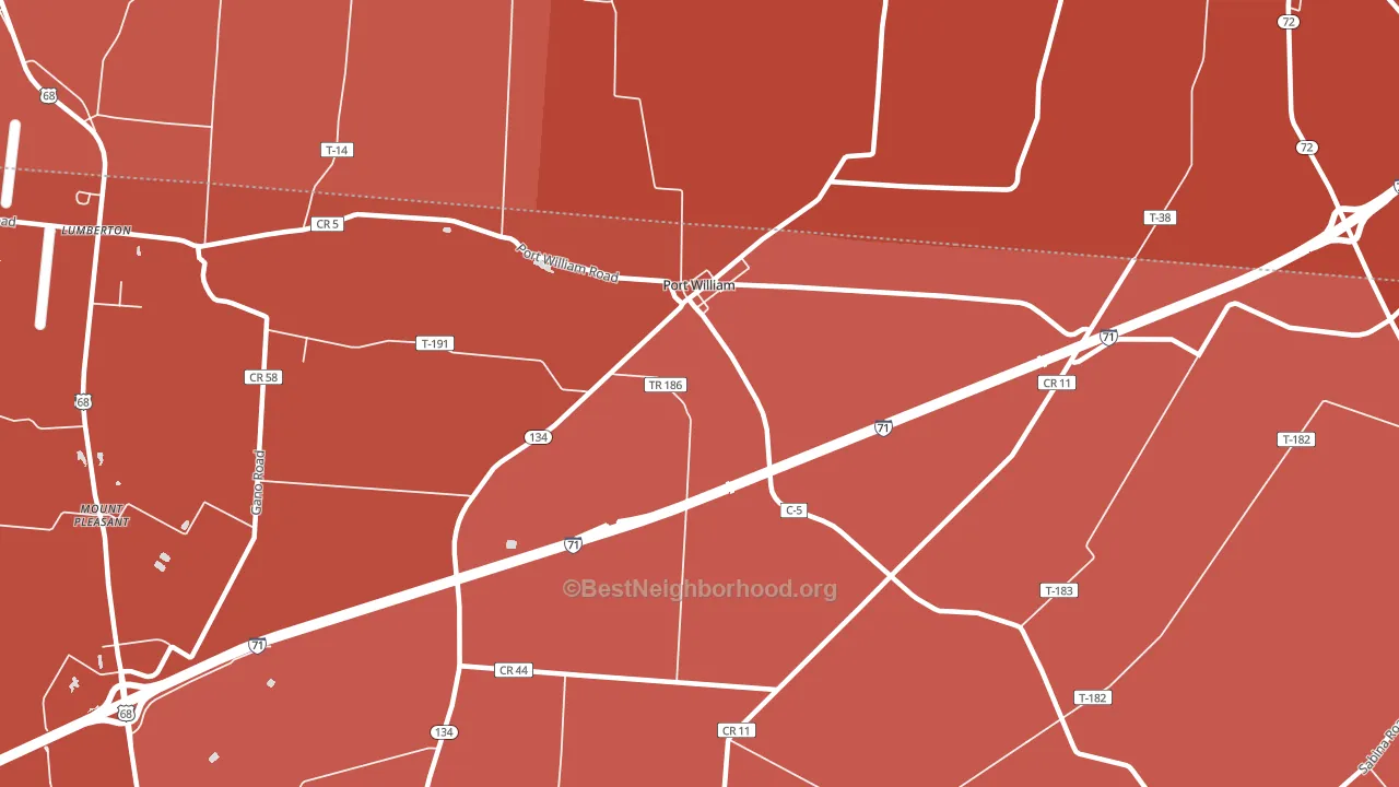 Port William, OH block-group political-lean map