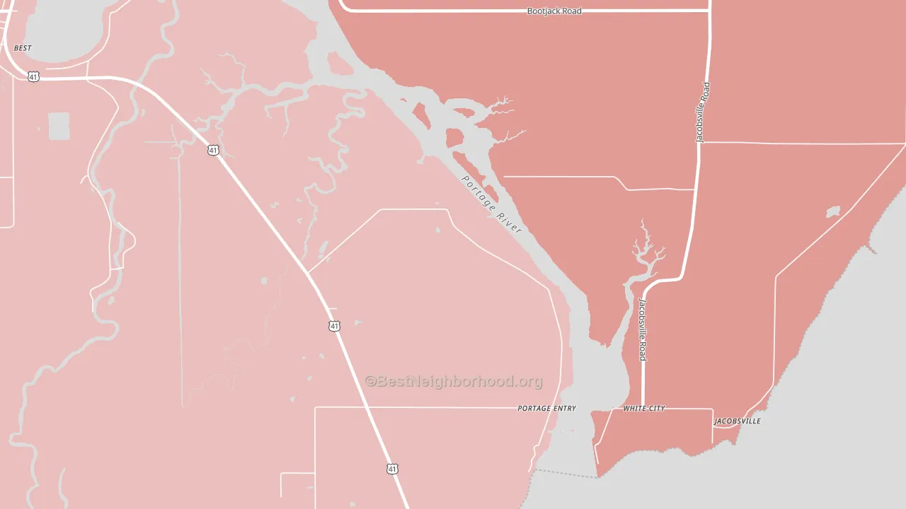 Portage Entry, MI block-group political-lean map