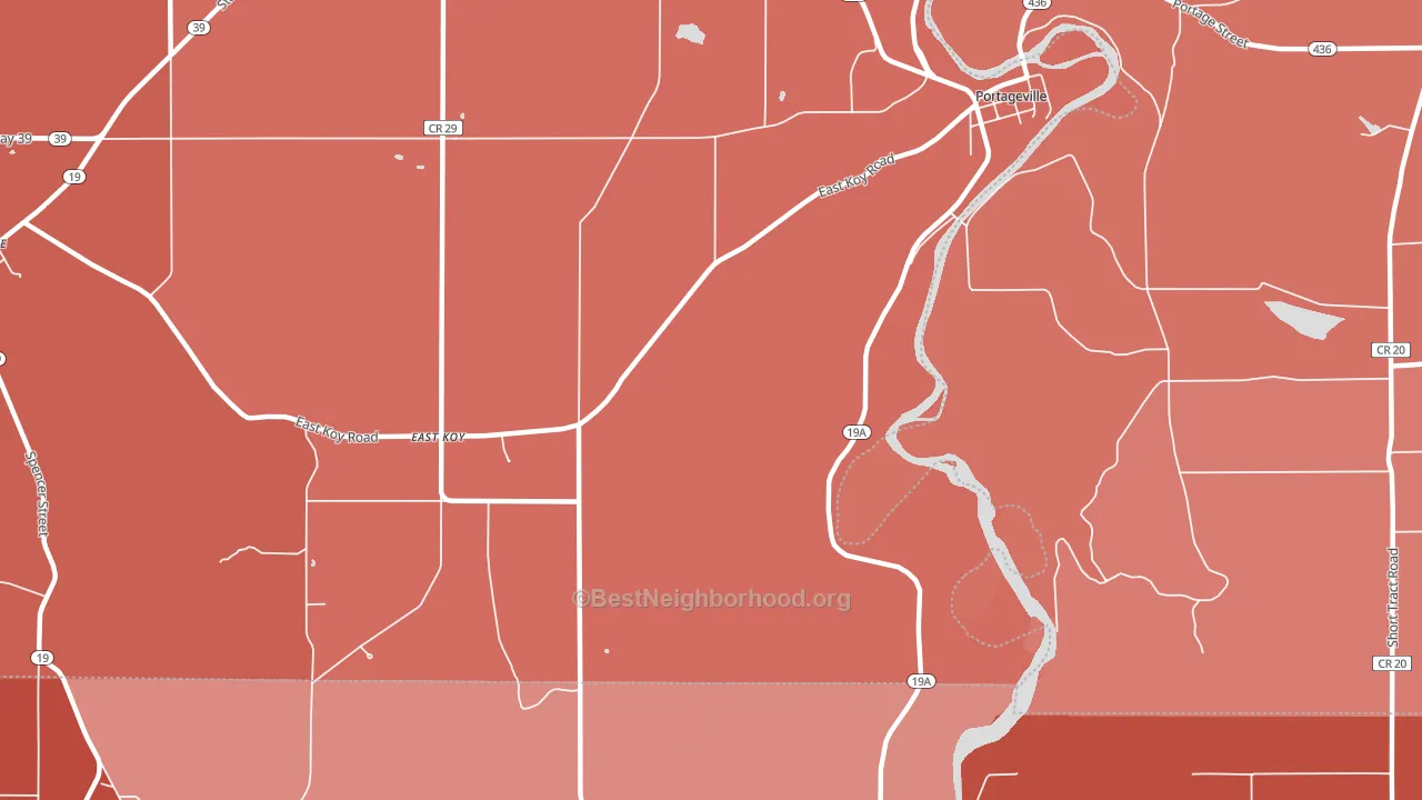 Portageville, NY block-group political-lean map
