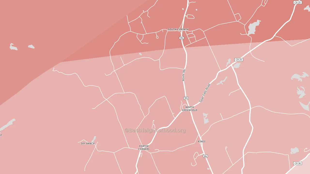 Porter Corners, NY block-group political-lean map
