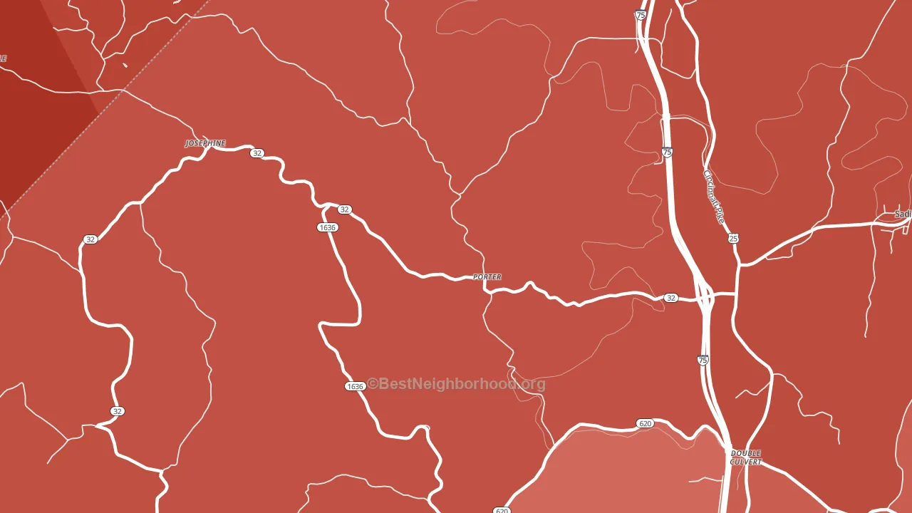 Porter, KY block-group political-lean map