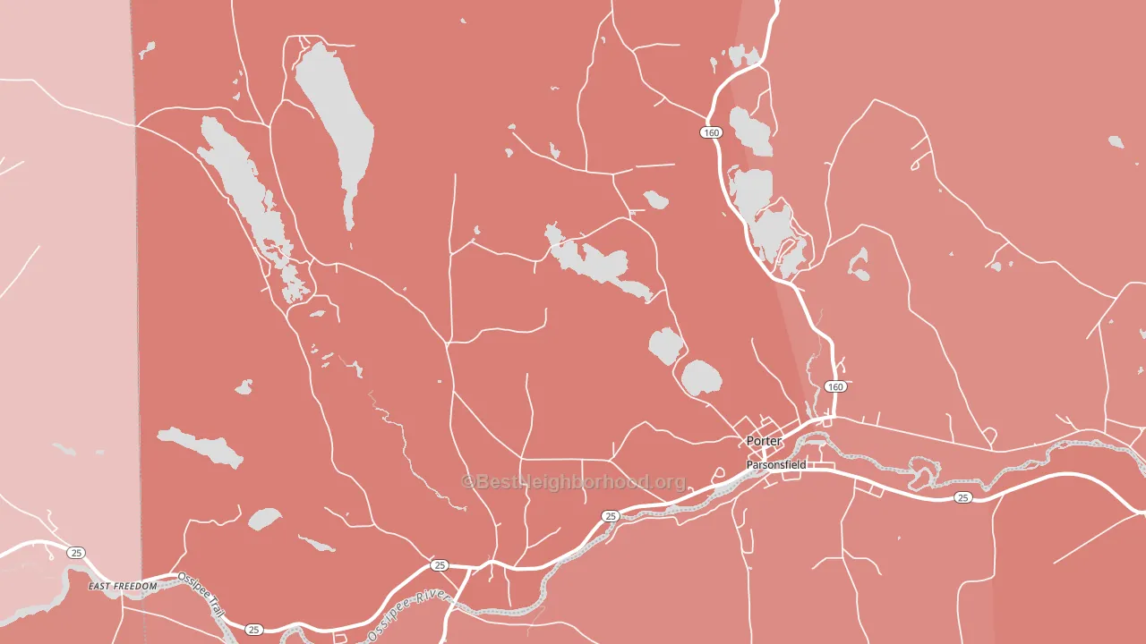 Porter, ME block-group political-lean map