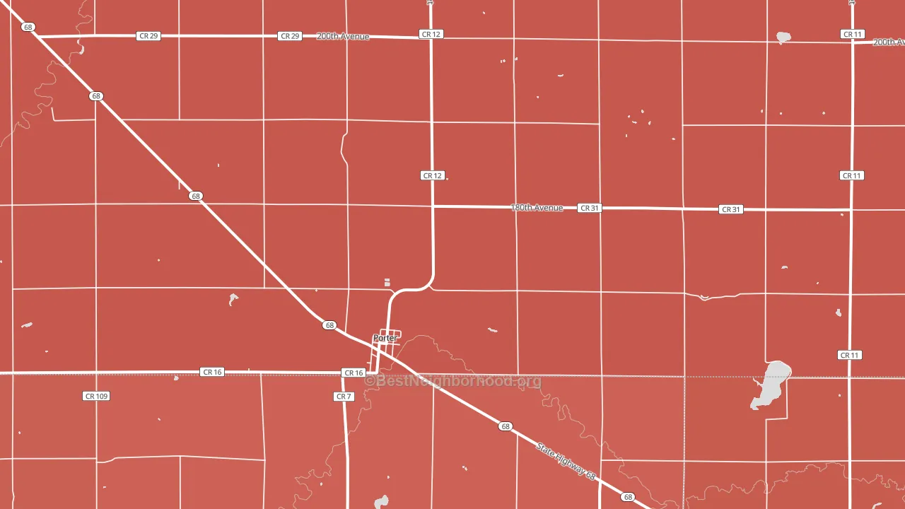 Porter, MN block-group political-lean map