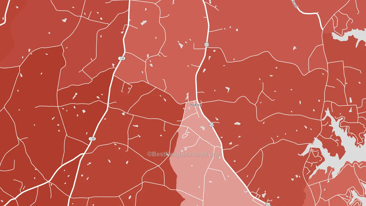 Porter, NC block-group political-lean map