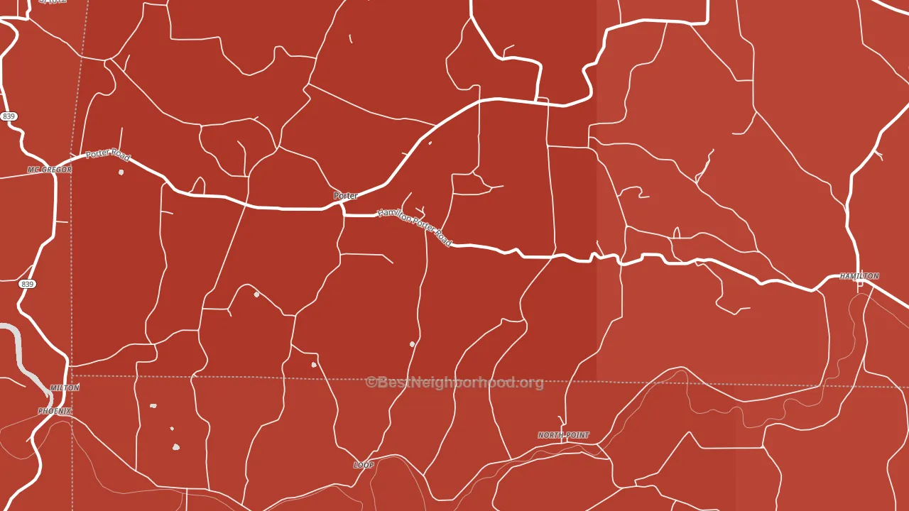 Porter, PA block-group political-lean map
