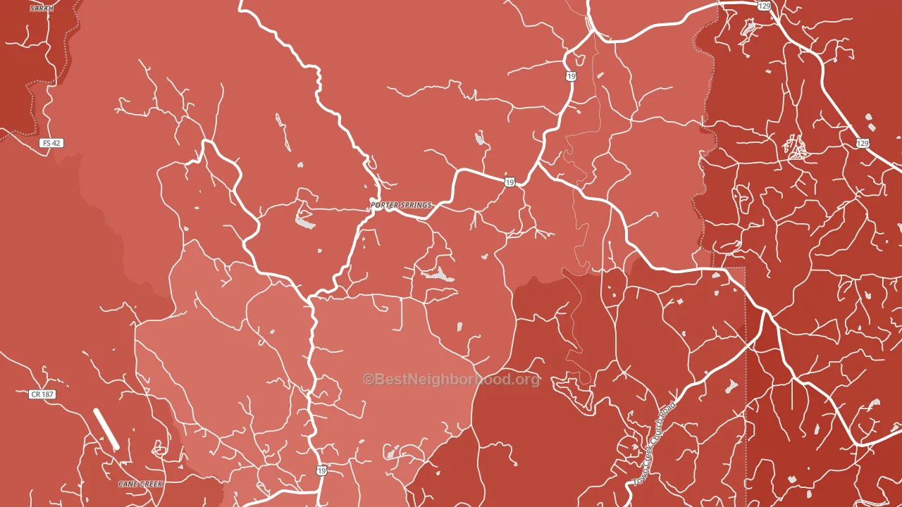 Porter Springs, GA block-group political-lean map