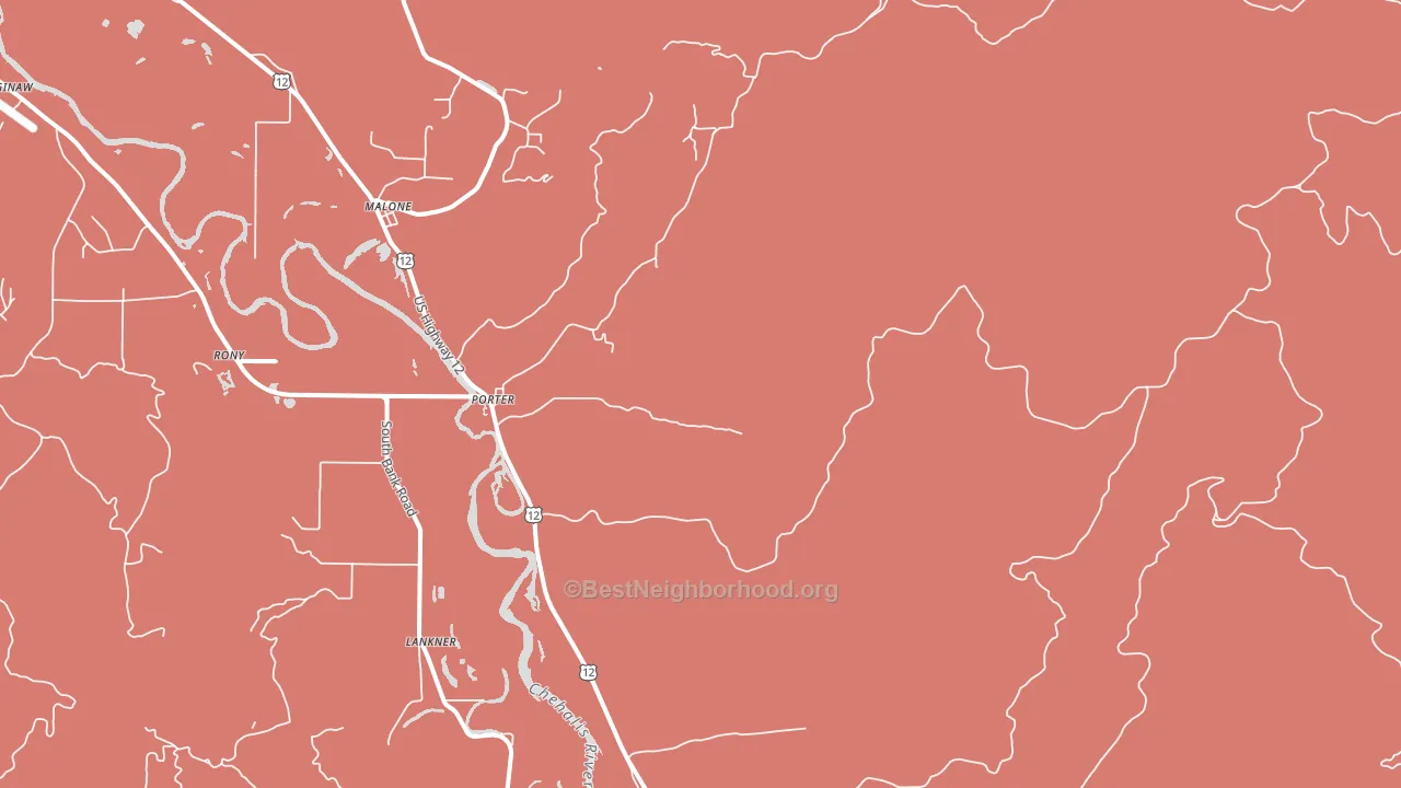 Porter, WA block-group political-lean map