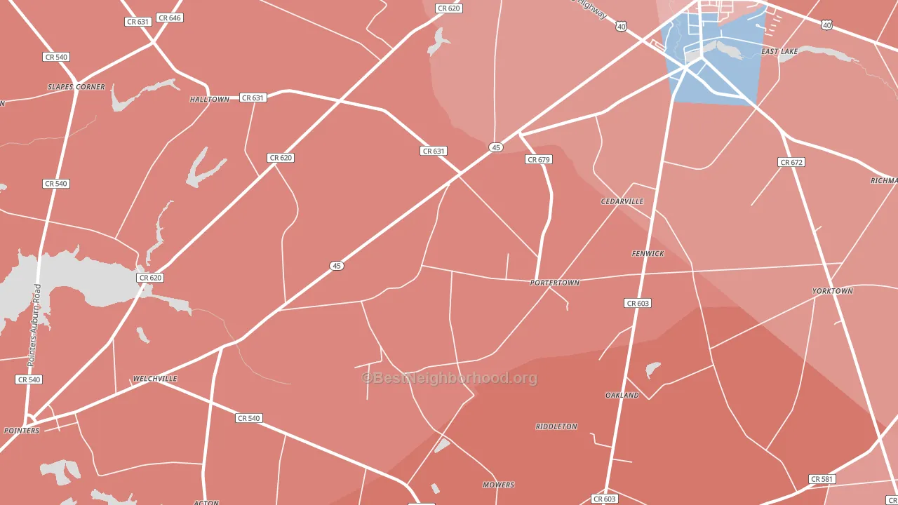 Portertown, NJ block-group political-lean map