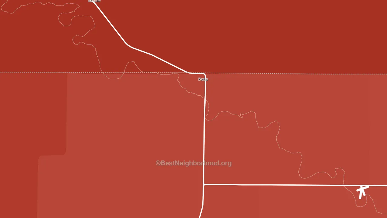 Portis, KS block-group political-lean map