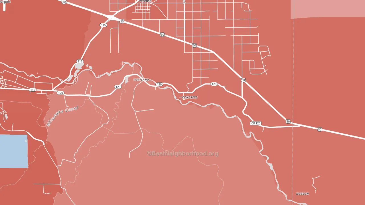 Portland, CO block-group political-lean map